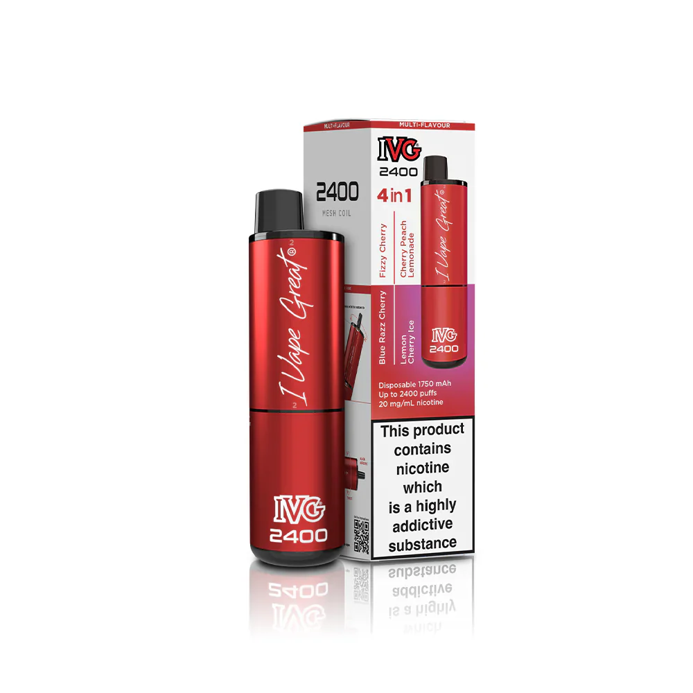 IVG 2400 Prefilled 4 in 1 Vape - Cherry edition