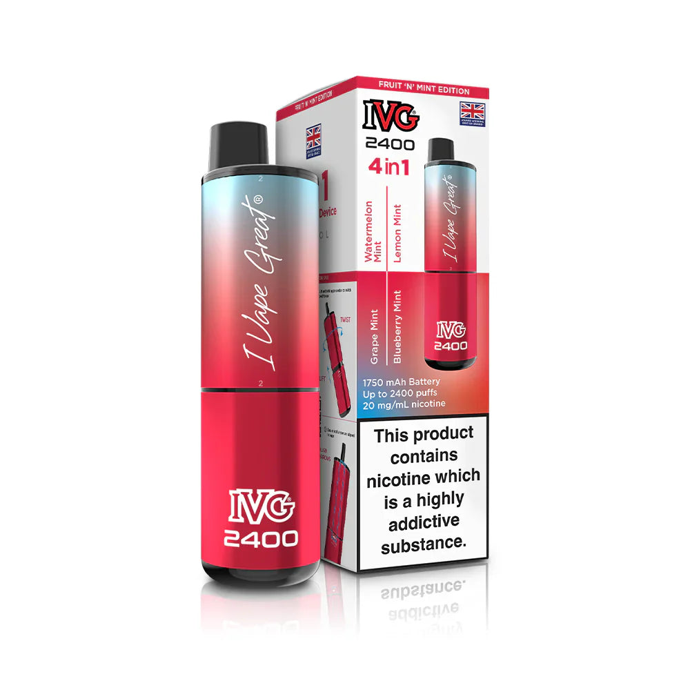 IVG 2400 Prefilled 4 in 1 Vape - Fruit and Mint Edition