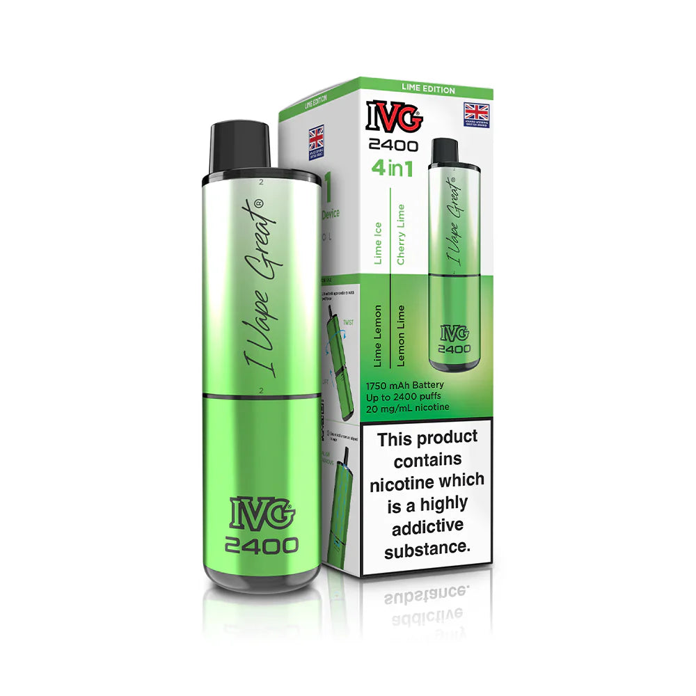 IVG 2400 Prefilled 4 in 1 Vape - Lime edition