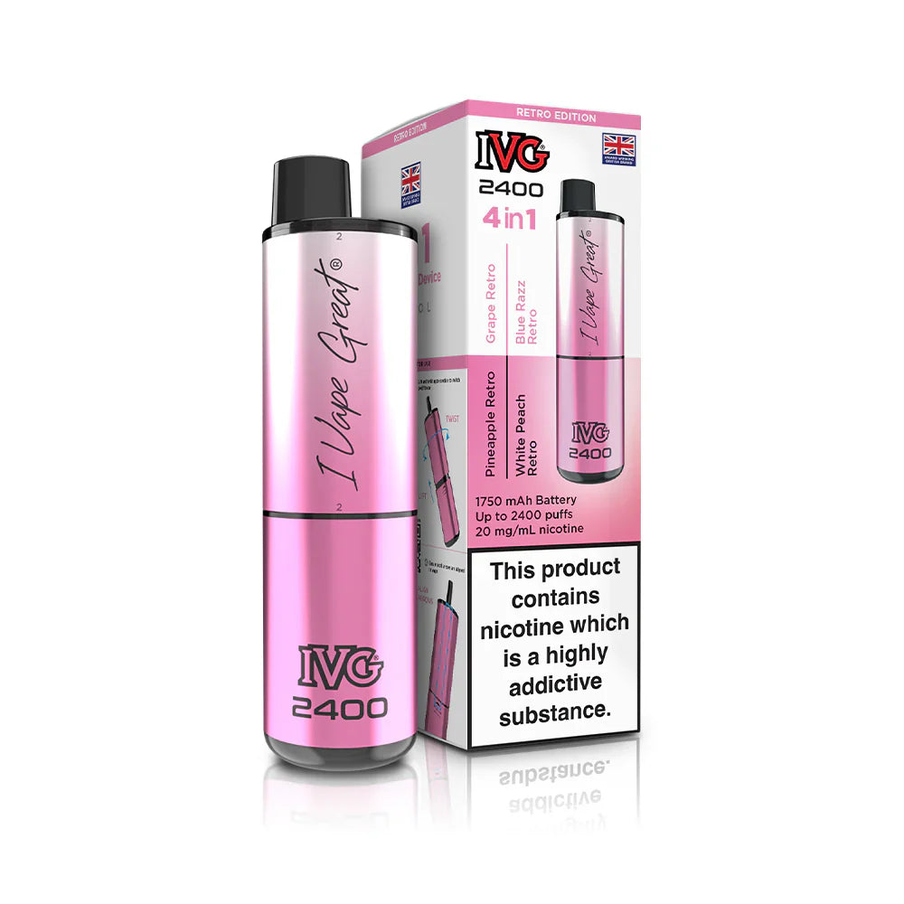 IVG 2400 Prefilled 4 in 1 Vape - Retro edition