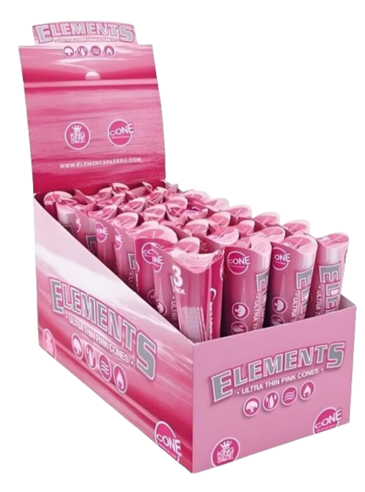 Elements Ultra Thin Pink Cones | Box of 32