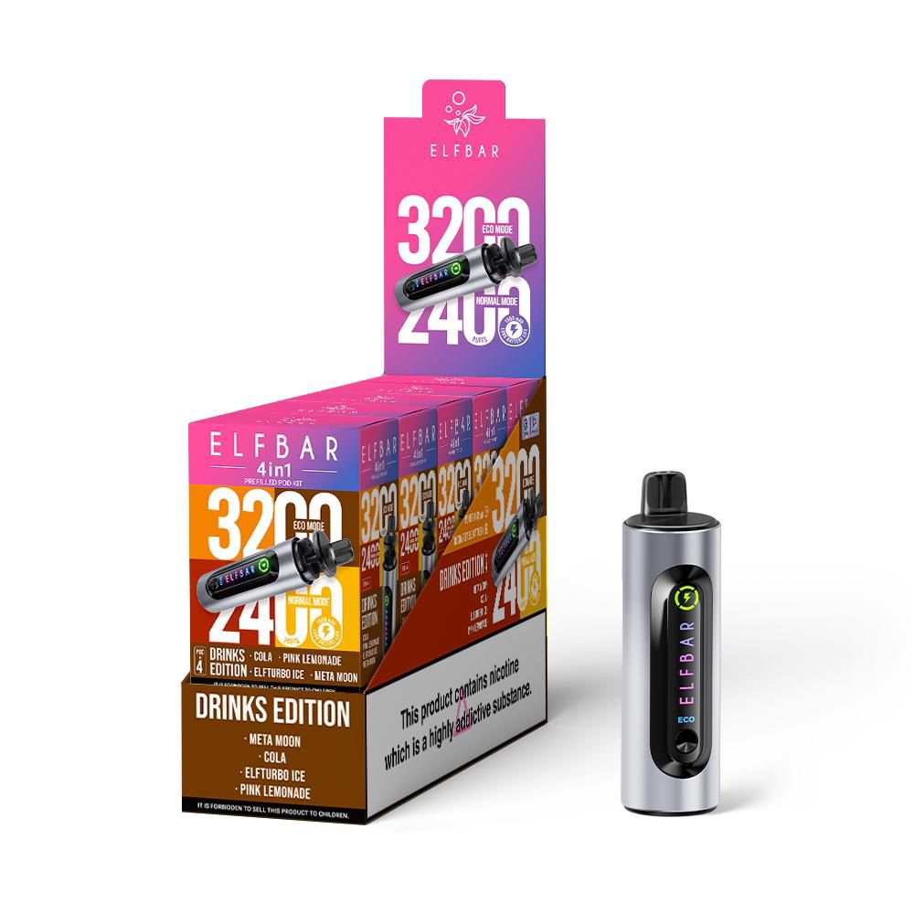 ELF Bar 4-in-1 Disposable Vape – Dual Modes, Up to 3200 Puffs Drinks Edition