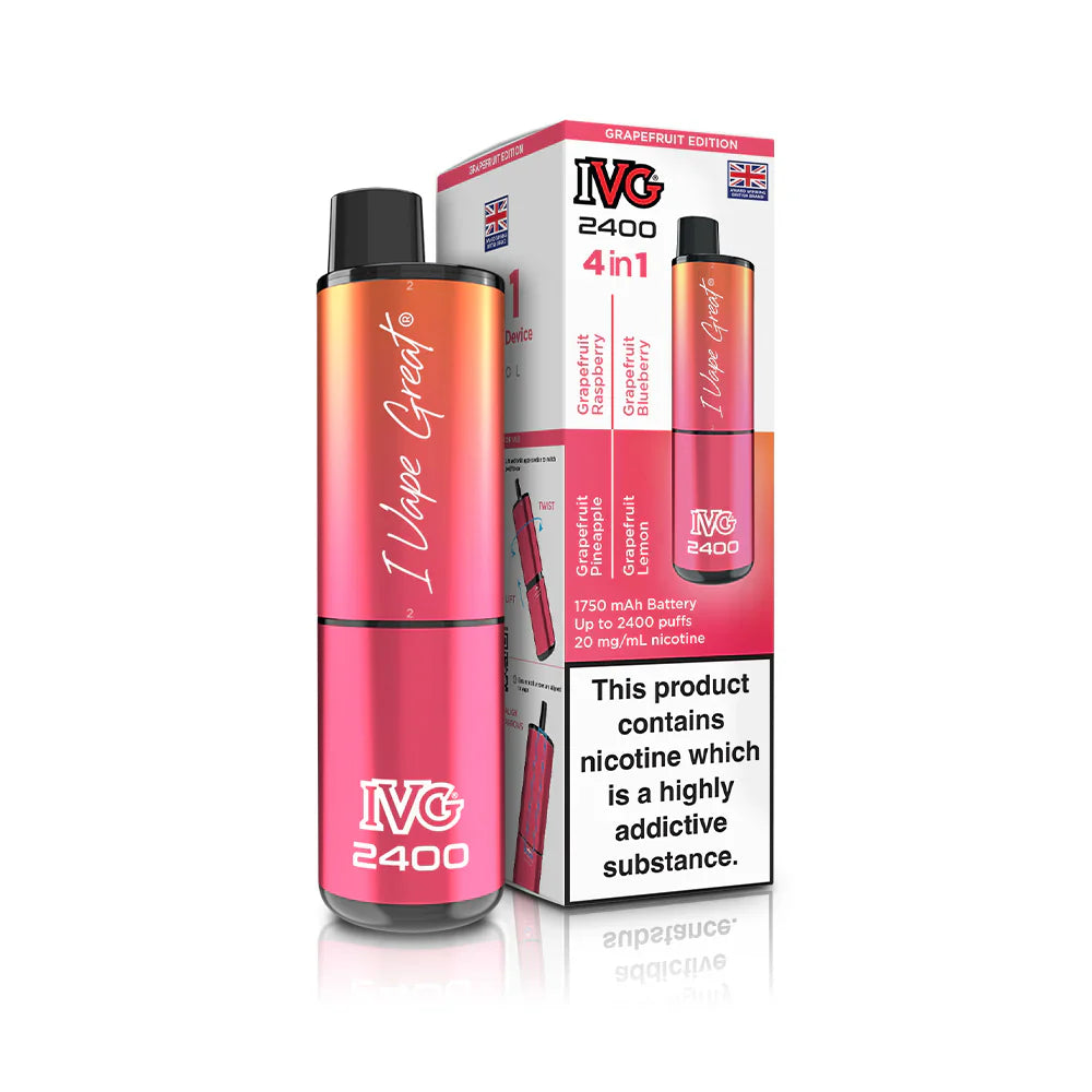 IVG 2400 Prefilled 4 in 1 Vape - Grape fruit edition