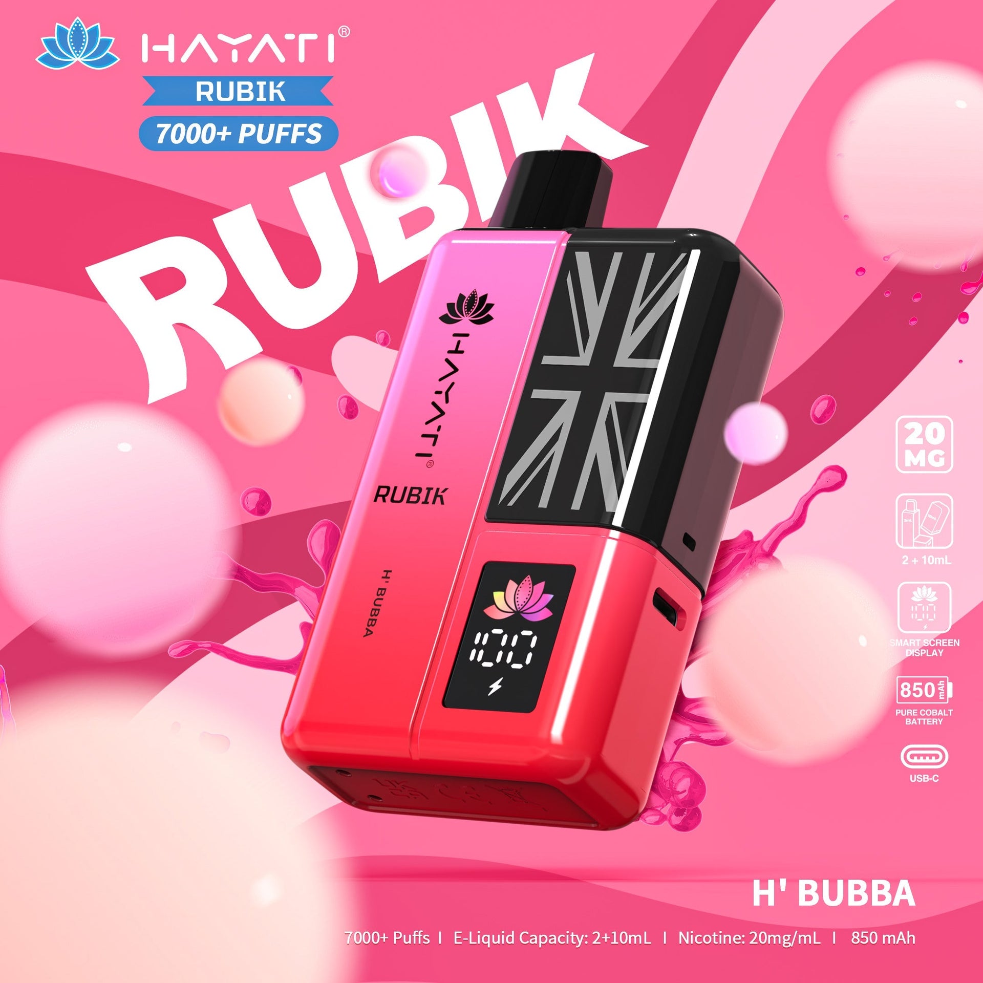 Hayati Rubik 7000 Puffs Disposable Vape| Best Price | UK | Vapes Wholesale - vapeswholesale