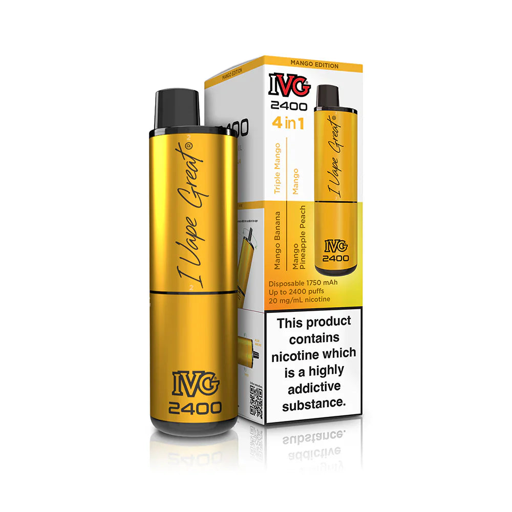 IVG 2400 Prefilled 4 in 1 Vape - Mango edition