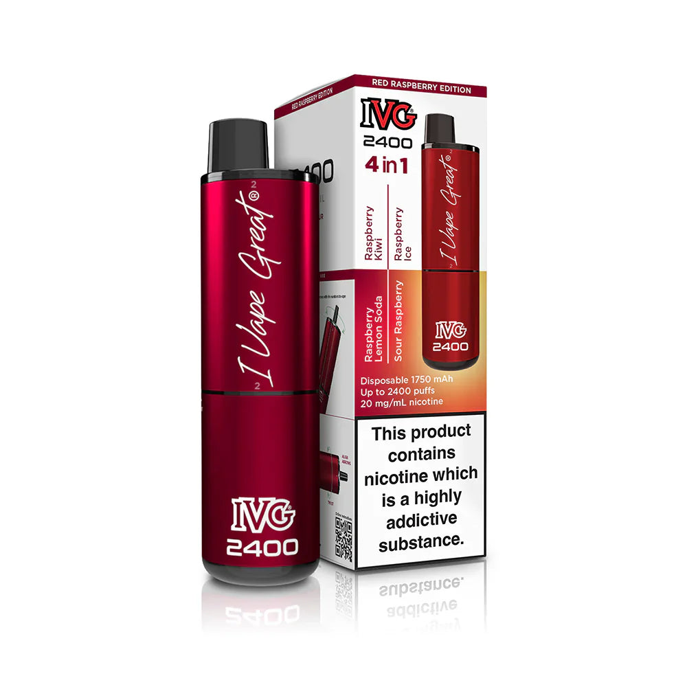 IVG 2400 Prefilled 4 in 1 Vape - Red raspberry edition