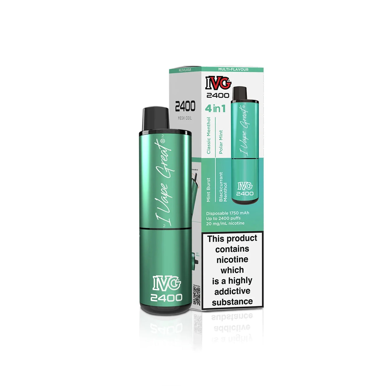 IVG 2400 Prefilled 4 in 1 Vape - Menthol edition