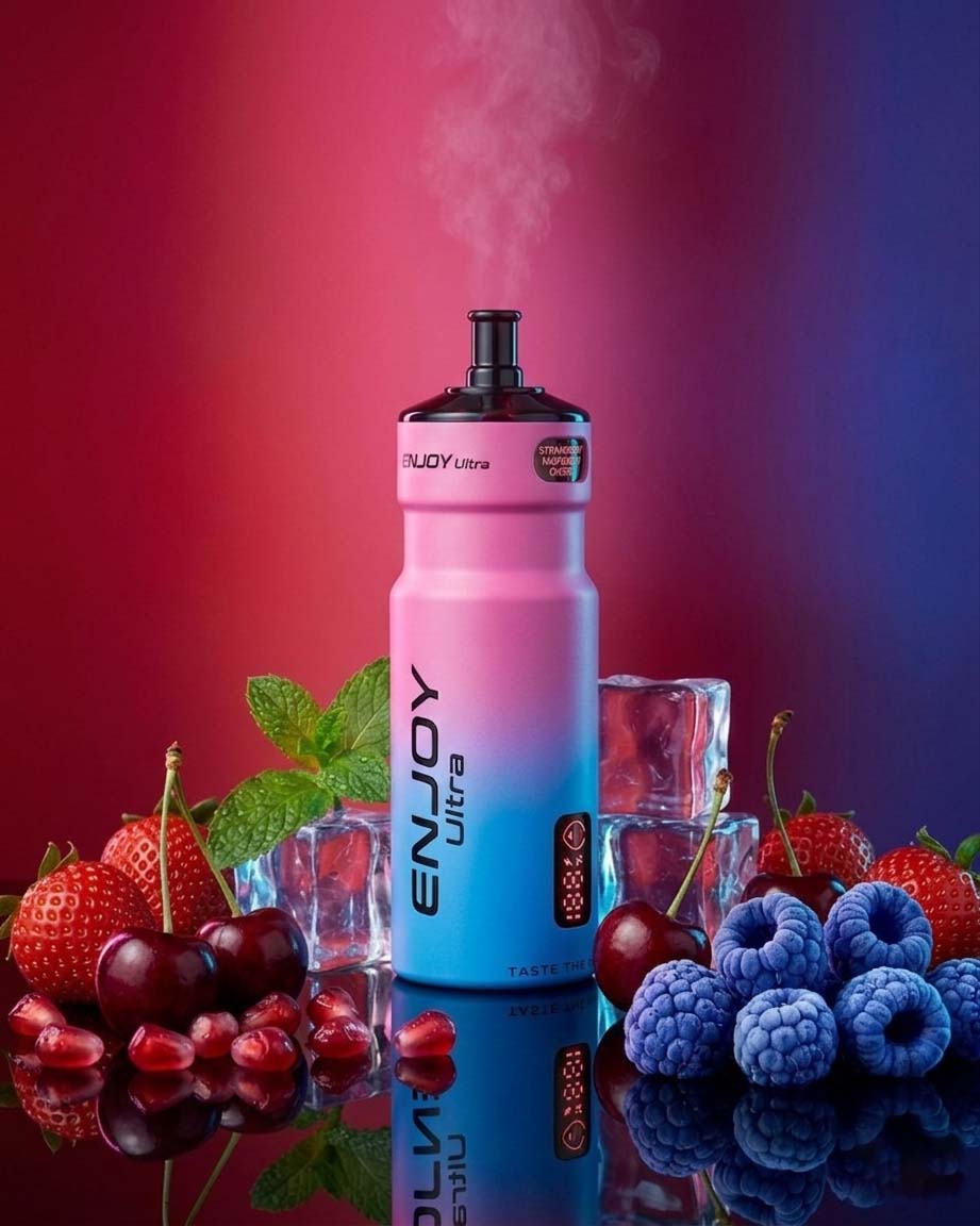 Enjoy Ultra Refillable Vape Kit 9000 Puffs 20mg - Strawberry Raspberry Cherry