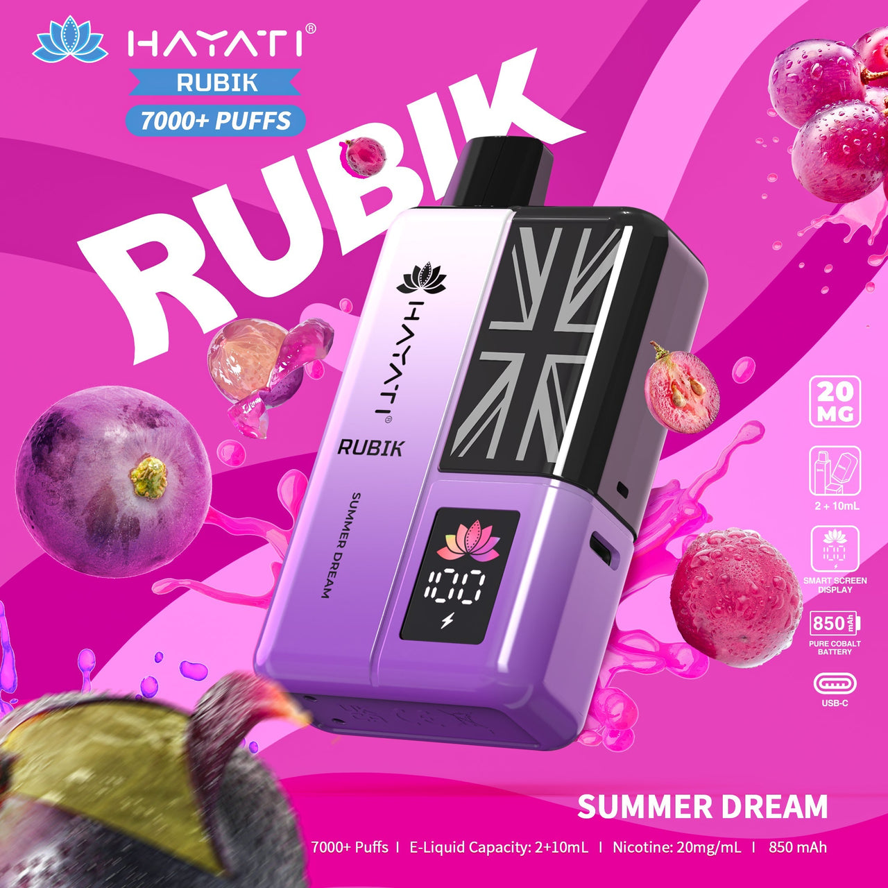 Hayati Rubik 7000 Puffs Disposable Vape| Best Price | UK | Vapes Wholesale - vapeswholesale