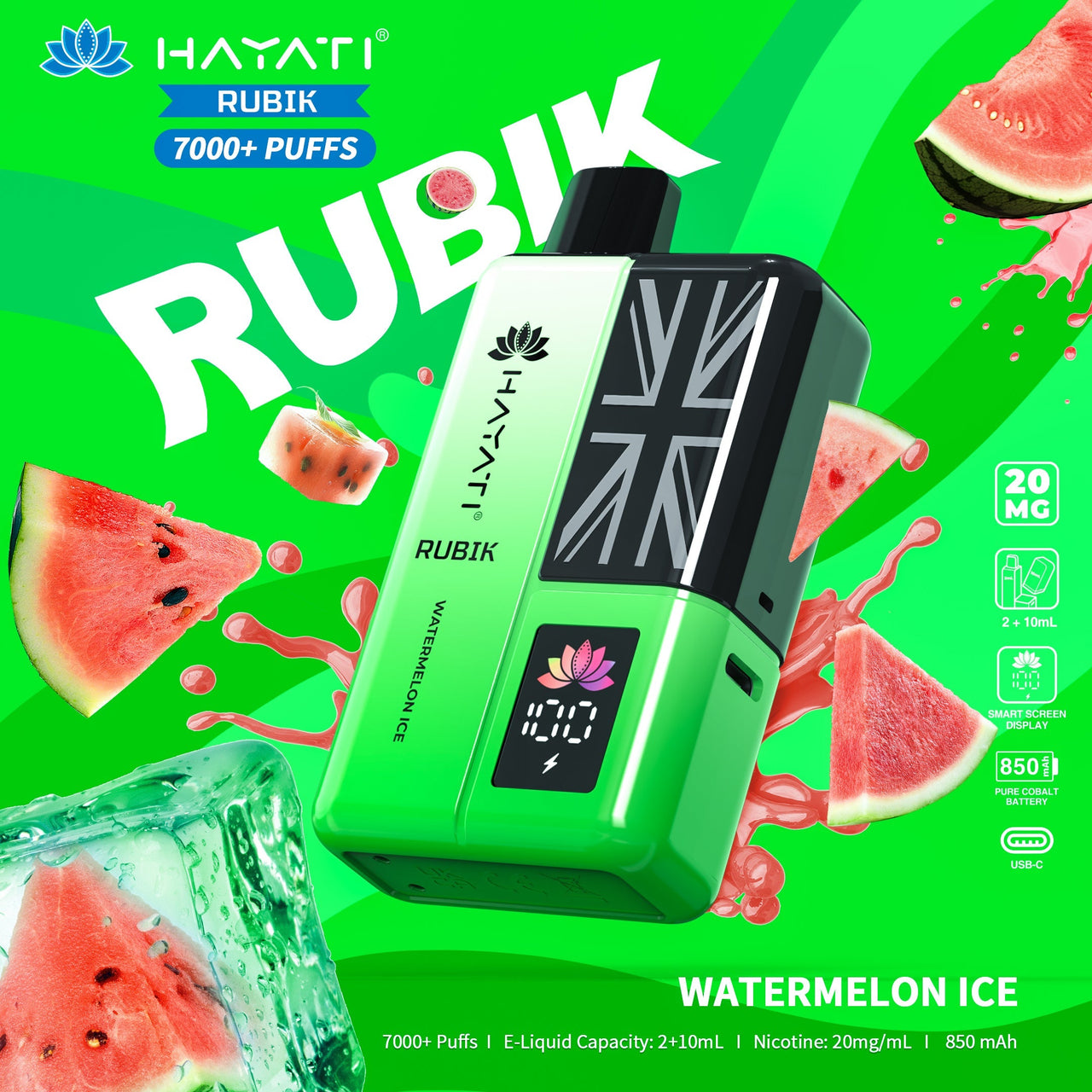 Hayati Rubik 7000 Puffs Disposable Vape| Best Price | UK | Vapes Wholesale - vapeswholesale