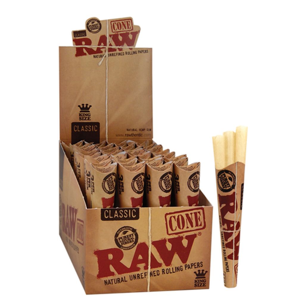 RAW Cone Unrefined Rolling Papers  Wholesale UK Bulk Buy Supplier