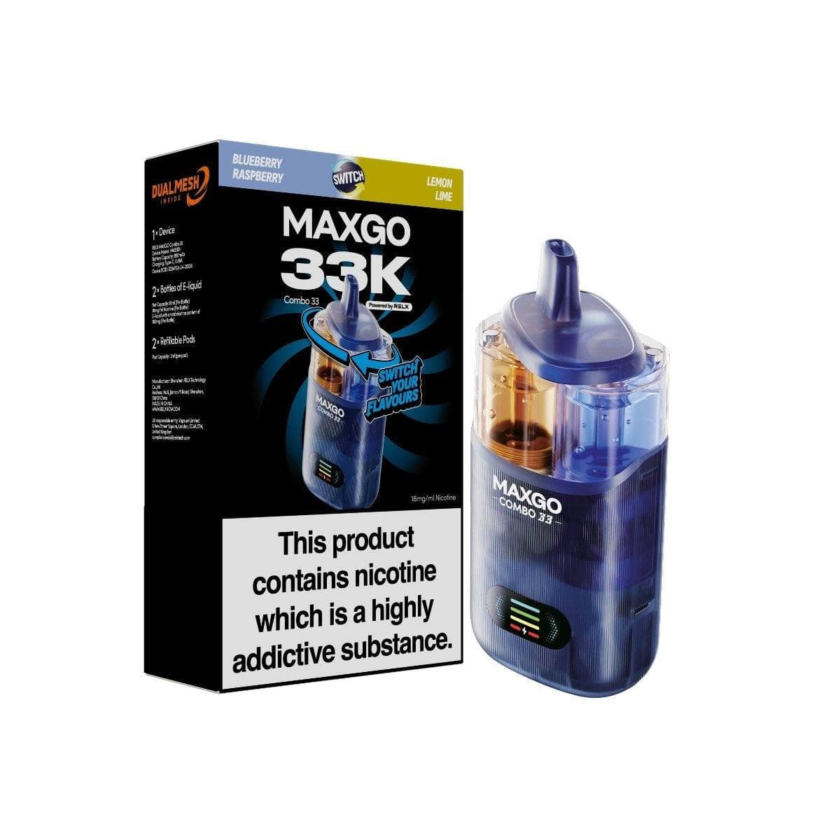 RELX MAXGO Combo 33 | Blueberry Raspberry / Lemon Lime