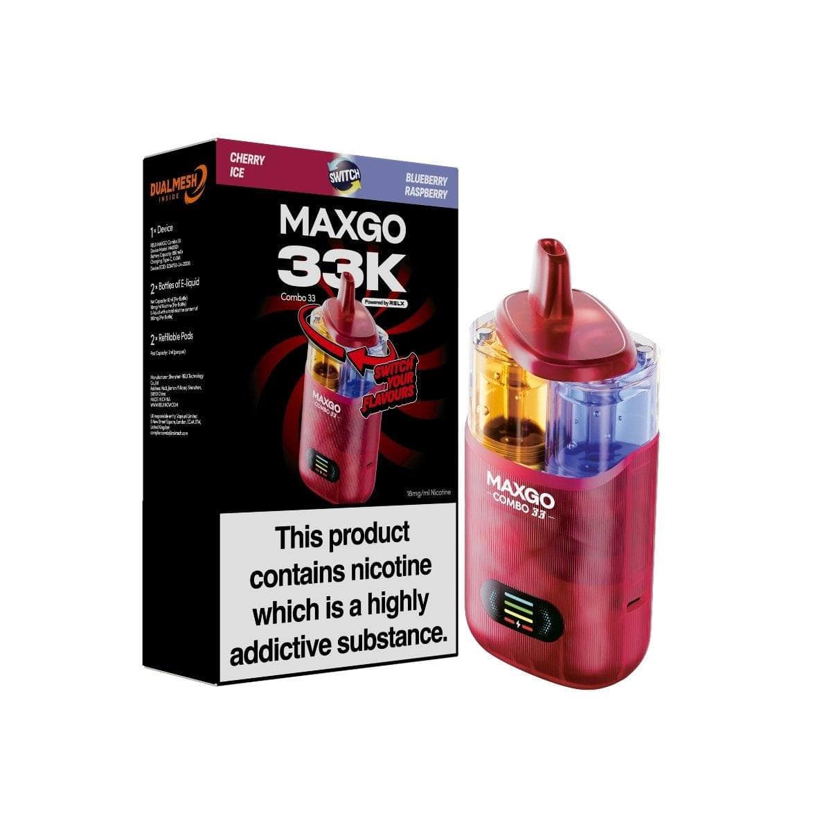 RELX MAXGO Combo 33 | Cherry Ice / Blueberry Sour Raspberry