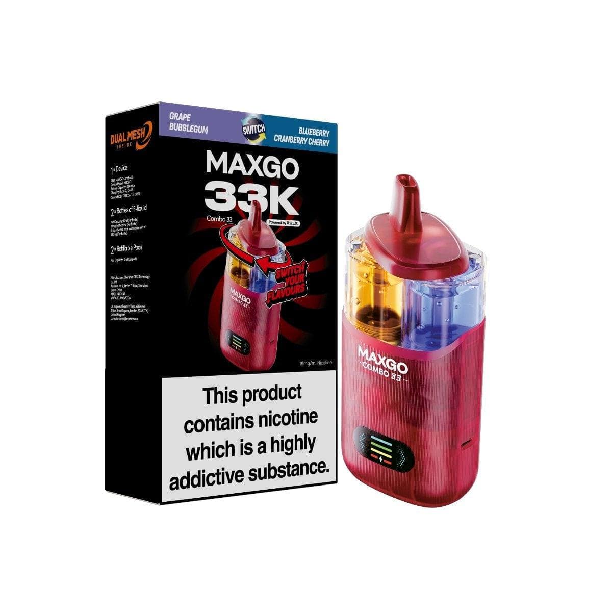 RELX MAXGO Combo 33 | Grape Bubblegum / Blueberry Cherry Cranberry