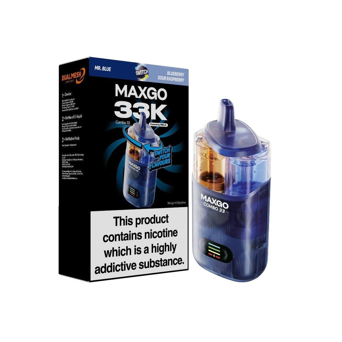 RELX MAXGO Combo 33 | Mr Blue / Blueberry Sour Raspberry