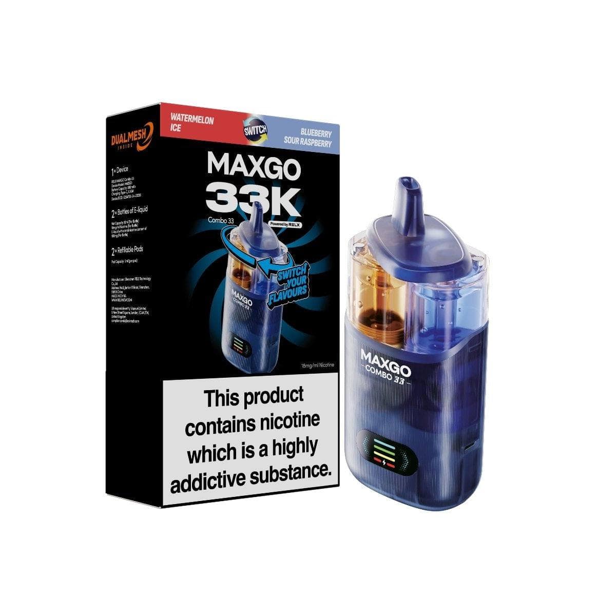 RELX MAXGO Combo 33 | Watermelon Ice / Blueberry Sour Raspberry
