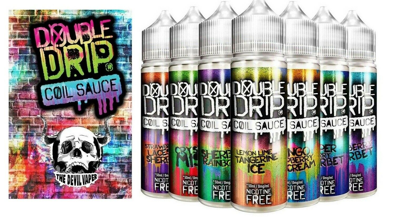Double Drip E Liquid Shortfill Vape Coil Sauce Juice Sub-ohm Nicotine Free 50ml - vapeswholesale