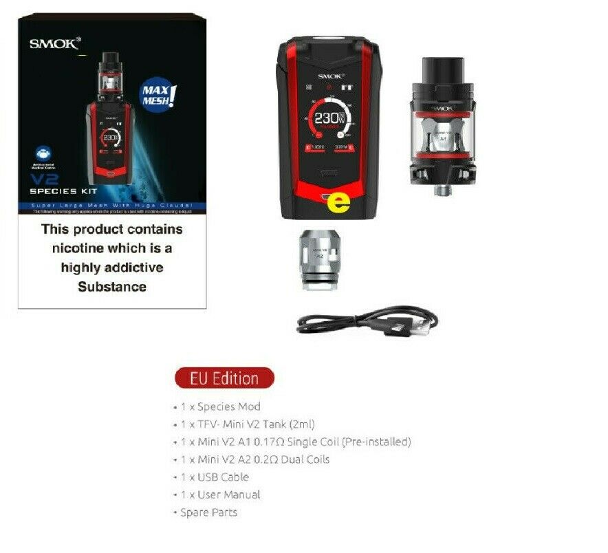 SMOK SPECIES KIT TOUCH SCREEN 230w VAPE MOD STARTER VAPE PEN KIT - vapeswholesale